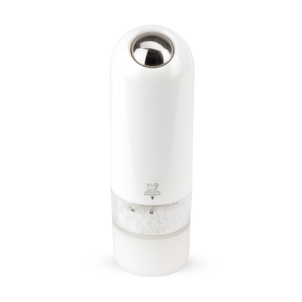 Bijela električna mlin za sol Peugeot Alaska, visina 17 cm