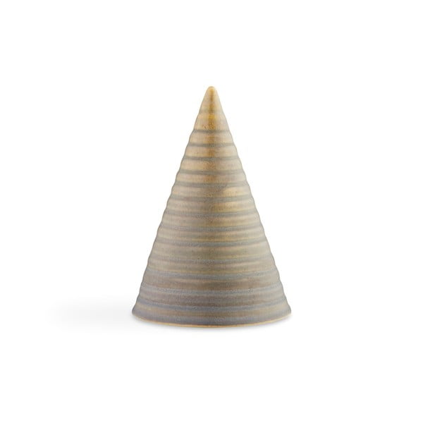 Smeđa ukrasna statueta od zemljanog posuđa Kähler Design Glazed Cone Smoke Brown, visina 15 cm