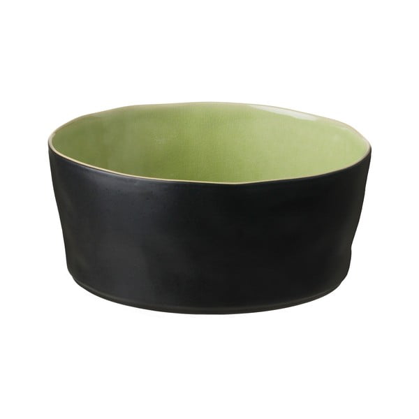 Svijetlozeleno-crna zemljana zdjela za salatu Costa Nova Riviera, ⌀ 24 cm