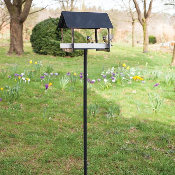 Antracit metalna kućica za ptice s udubljenjem Esschert Design, visina 126 cm-image-3