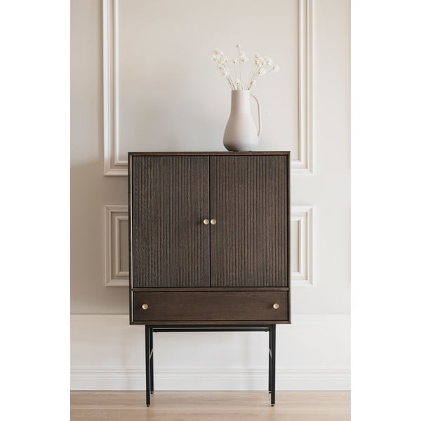 Smeđa komoda s hrastovim furnirom Rowico Clearbrook širine 79 cm-image-1