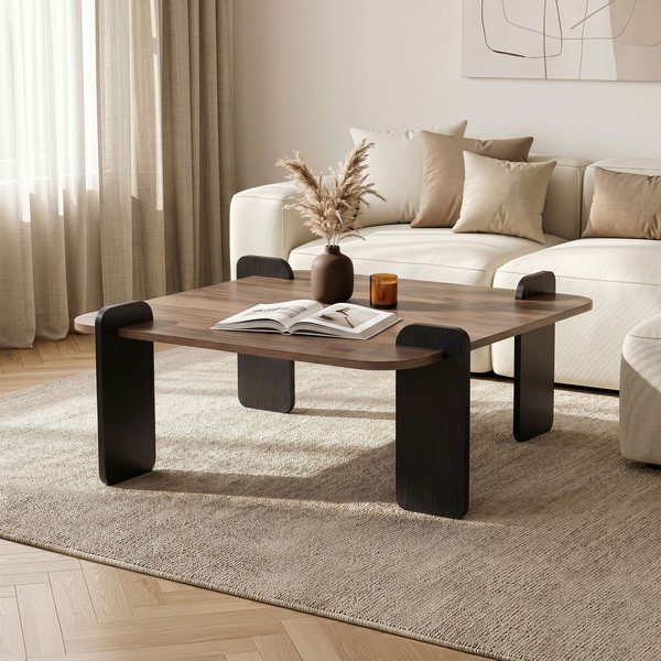 Smeđi stolić za kavu 90x90 cm Marais – Nordure-image-1