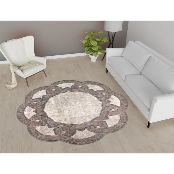 Bež okrugli tepih ø 160 cm - Vitaus-image-1