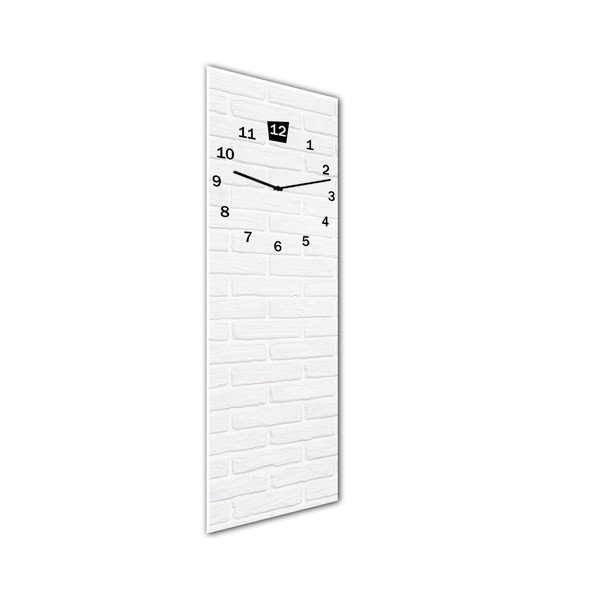 Zidni sat Styler Glassclock Bijeli, 20 x 60 cm-image-1