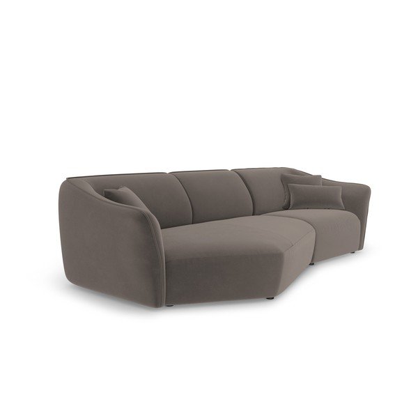 Smeđa baršunasti kutna garnitura Tokyo – Cosmopolitan Design-image-3