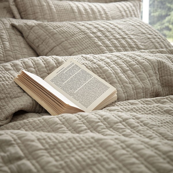 Bež posteljina za bračni krevet/za produženi krevet 230x220 cm Tamba Stripe – Pineapple Elephant-image-4