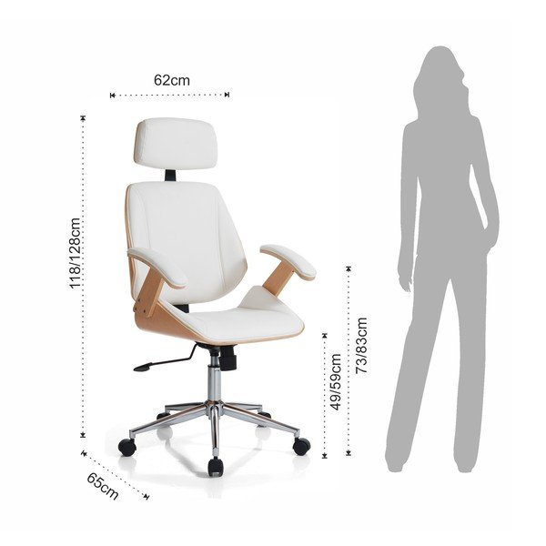 Bijela uredska stolica od umjetne kože Visby – Tomasucci-image-4