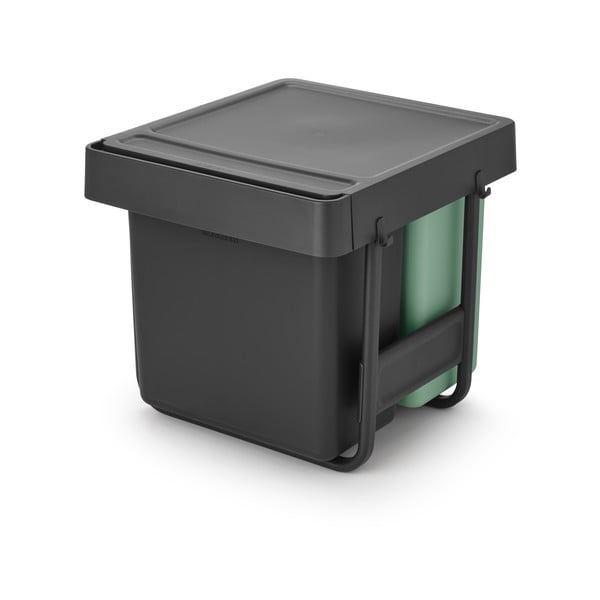 Mentol zelena/tamno siva plastična kanta za smeće za odvojeni otpad/ugradbena  40 l Sort&Go – Brabantia-image-4