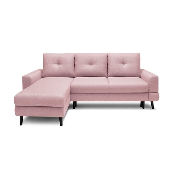 Svijetlo ružičasti kauč na razvlačenje Bobochic Paris Calanque, lijevi kut