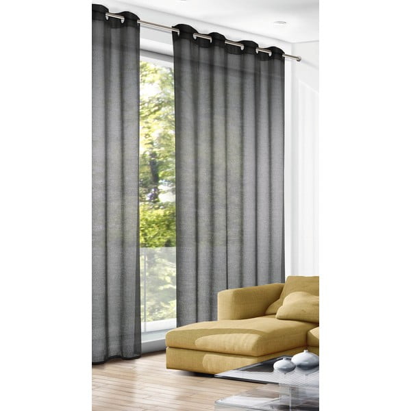 Antracitno siva zavjesa 140x245 cm Struktura Uni – Sehlbach-image-1