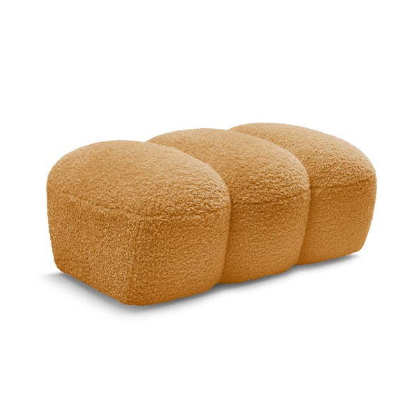 Senf žuti tabure od bouclé tkanine Hippolyte – Bobochic Paris-image-3