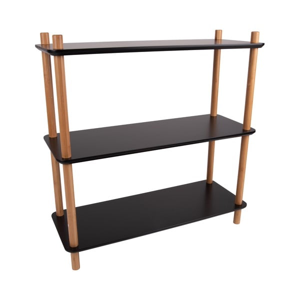 Crni regal s bambusovim nogama Leitmotiv Cabinet Simplicity, 80 x 82,5 cm-image-2