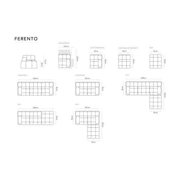 Svijetlo sivi modularni tabure Ferento – Cosmopolitan Design-image-4
