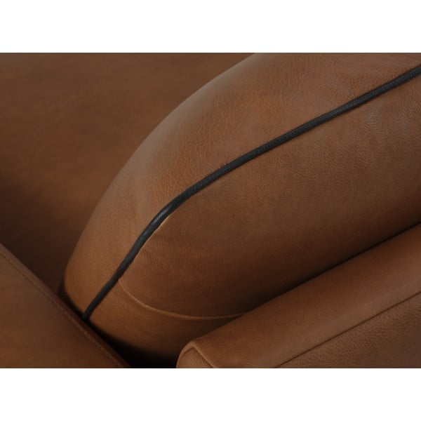 Konjak smeđa kožna sofa 260 cm Virna – Micadoni Home-image-1