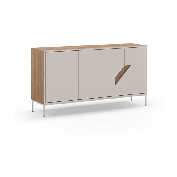 Krem/u prirodnoj boji komoda u dekoru hrasta 150x80x40 cm Lilou – Marckeric