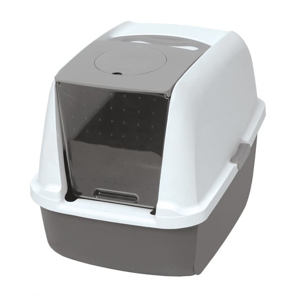Bijela/siva mačji WC 57x39 cm Cat It – Plaček Pet Products