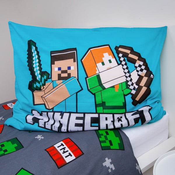Pamučna dječja posteljina za krevet za jednu osobu 140x200 cm Minecraft "We got this"  – Jerry Fabrics-image-3