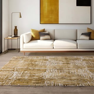 Tepih u zlatnoj boji 80x150 cm Kuza Lines Gold – Asiatic Carpets