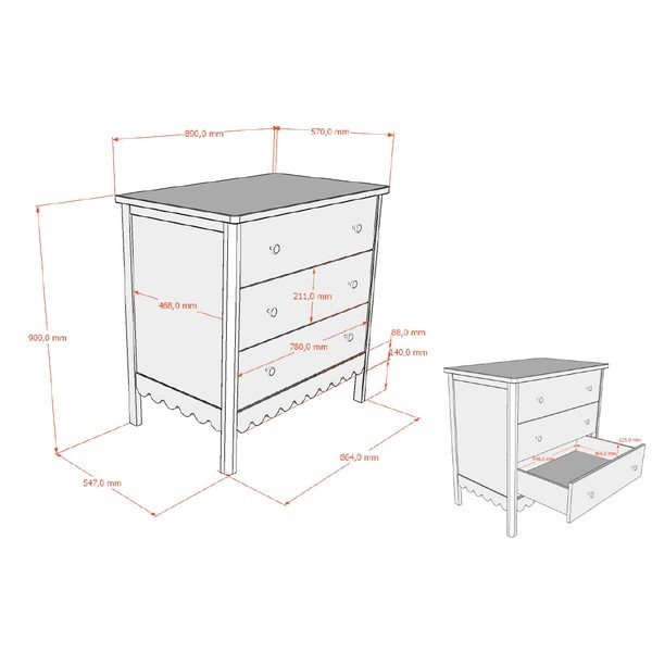 Bež dječja komoda 89x90x55 cm Swingo – Vipack-image-2
