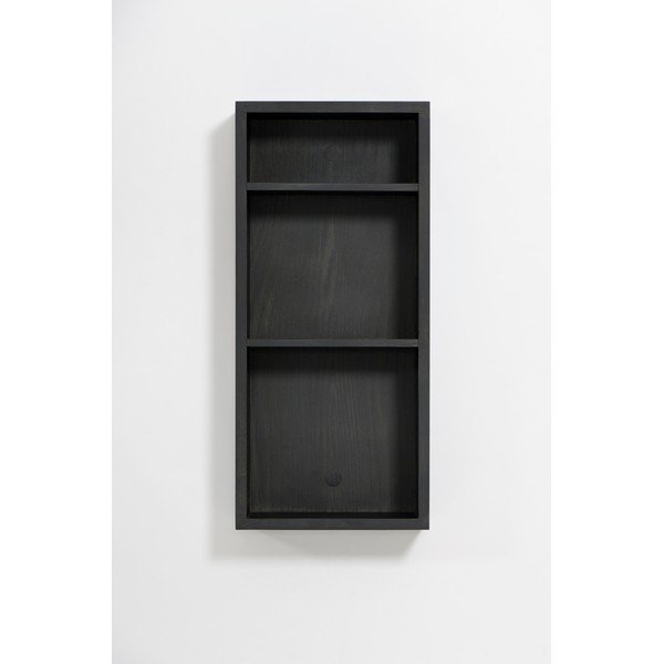 Crna zidna kupaonska polica od hrastovog drveta Wireworks Slimline-image-4