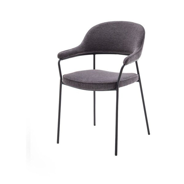 Tamno siva blagovaonska stolica s naslonima za ruke Kindersley – Unique Furniture