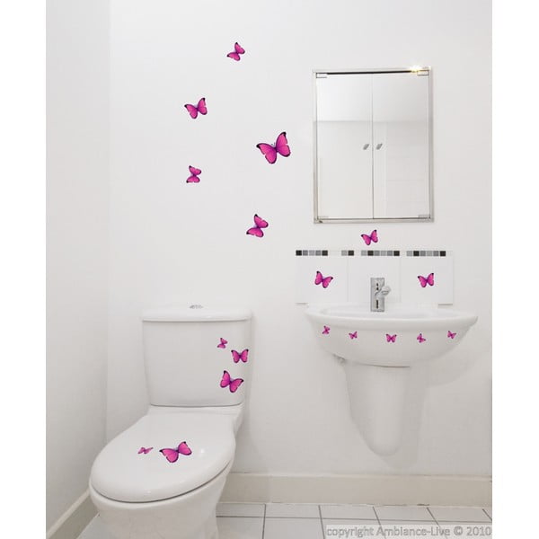 Set od 18 naljepnica Fanastick Pink Butterflies