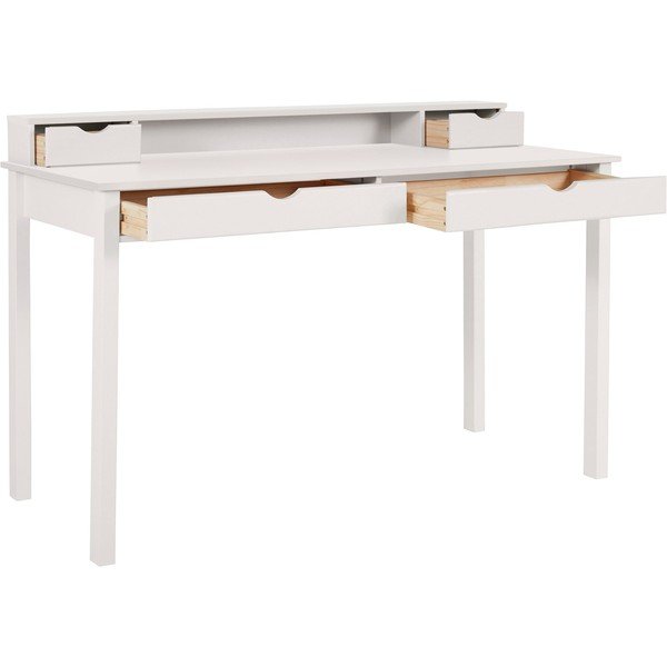 Bijeli radni stol od borovine s policom Støraa Gava-image-2