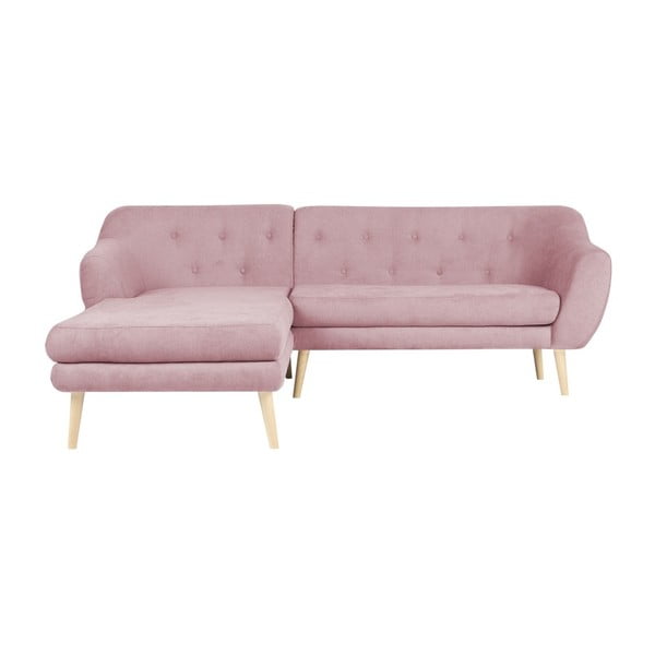 Svijetlo ružičasti kauč s ležaljkom na lijevoj strani Mazzini Sofas Sicile