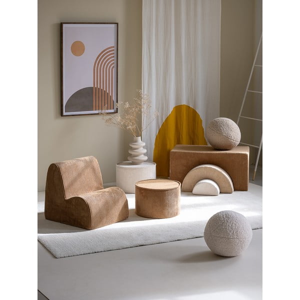 Smeđa dječja fotelja od samta Cloud – Wigiwama-image-1