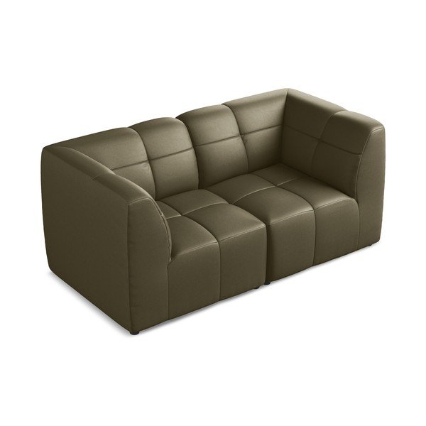 Kaki zelena sofa od imitacije kože 180 cm Aloha – Makamii-image-3