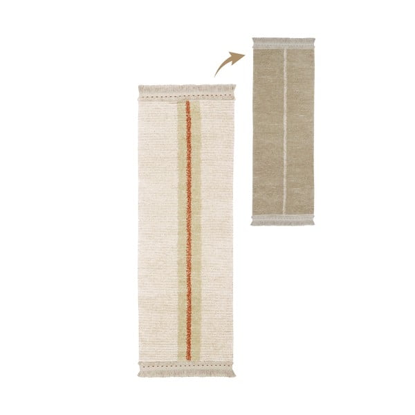 Bež pamučna staza 80x230 cm Duetto Sage – Lorena Canals-image-1