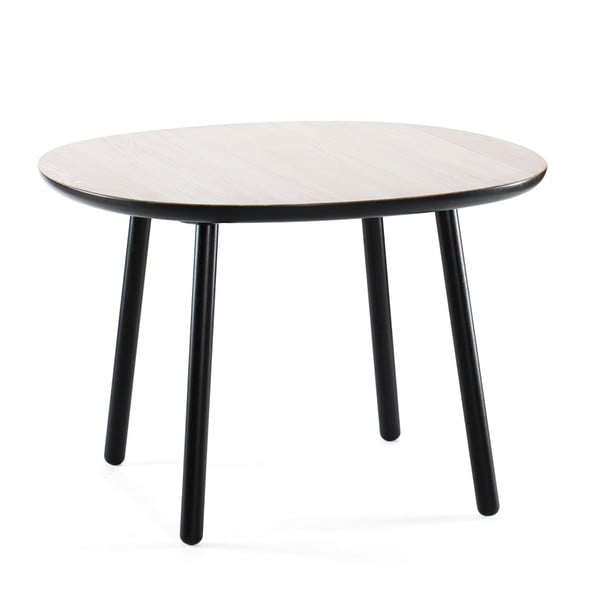 Crno-bijeli blagovaonski stol od punog drveta EMKO Naive, ⌀ 110 cm
