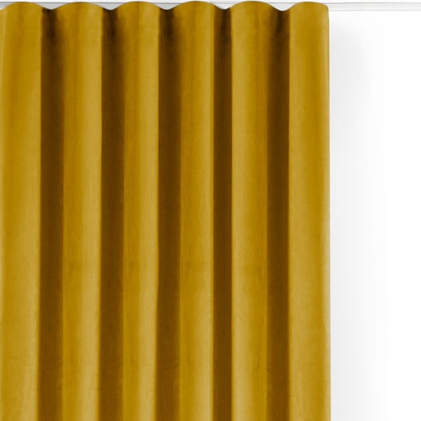 Senf žuta zavjesa za djelomično zamračenje od samta 400x250 cm Velto – Filumi