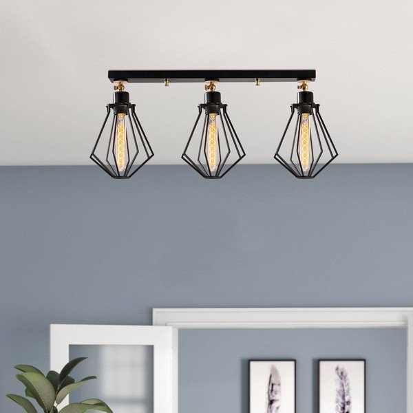 Crna/u zlatnoj boji stropna svjetiljka s metalnim sjenilom ø 18 cm Oylat – Opviq lights-image-1