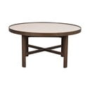 Tamno smeđi okrugao stolić za kavu s keramičkom daskom 90x90 cm Marsden – Rowico
