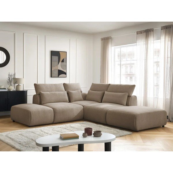 Smeđe-siva podesiva kutna garnitura Jana – Bobochic Paris-image-1