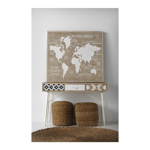 Konzolni stol s crno-bijelim detaljima i tri ladice Geese Rustico Geometric-image-4