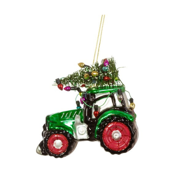 Stakleni ukras za božićno drvce Tractor – Sass & Belle