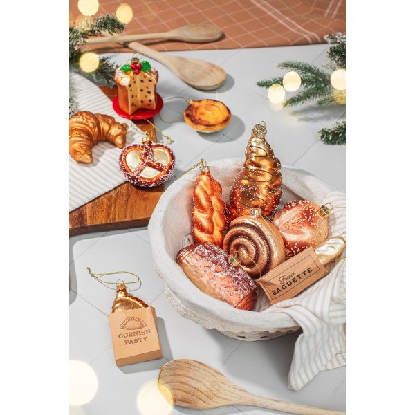 Stakleni ukas za božićno drvce 3 cm Pastel de Nata – Sass & Belle-image-2