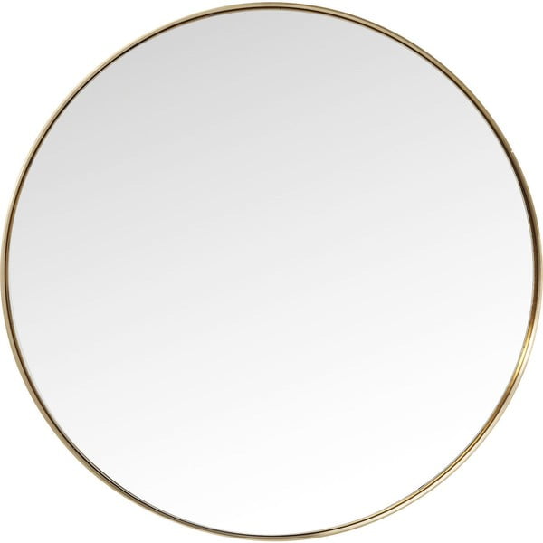 Okruglo ogledalo s mesinganim okvirom Kare Design Round Curve, ⌀ 100 cm