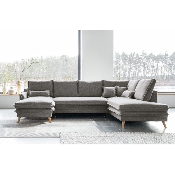 Siva sklopiva kutna garnitura (s desnim kutom/u obliku slova "U") Charming Charlie – Miuform-image-1