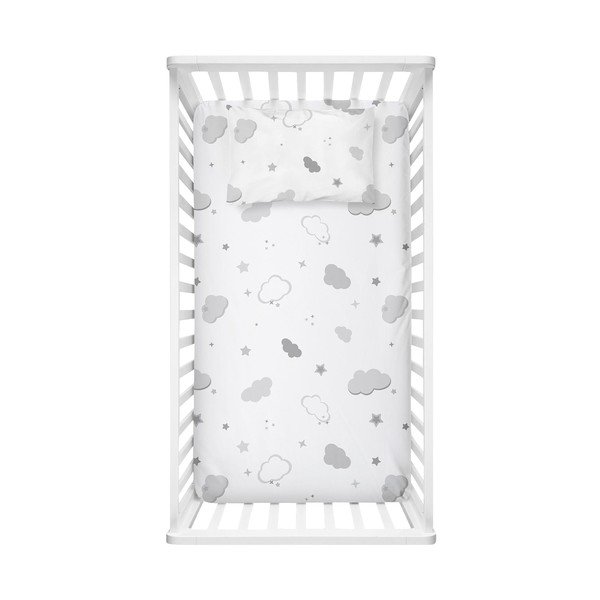 Bijela dječja plahta s gumom za dječji krevetić od renforce pamuka 70x120 cm Bulut – Mijolnir