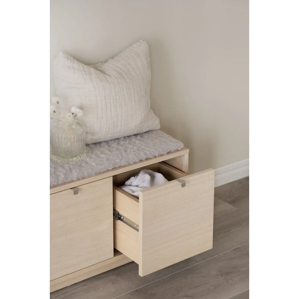 Sivi/u prirodnoj boji ormarić za cipele u dekoru hrasta s klupom Confetti – Rowico-image-3