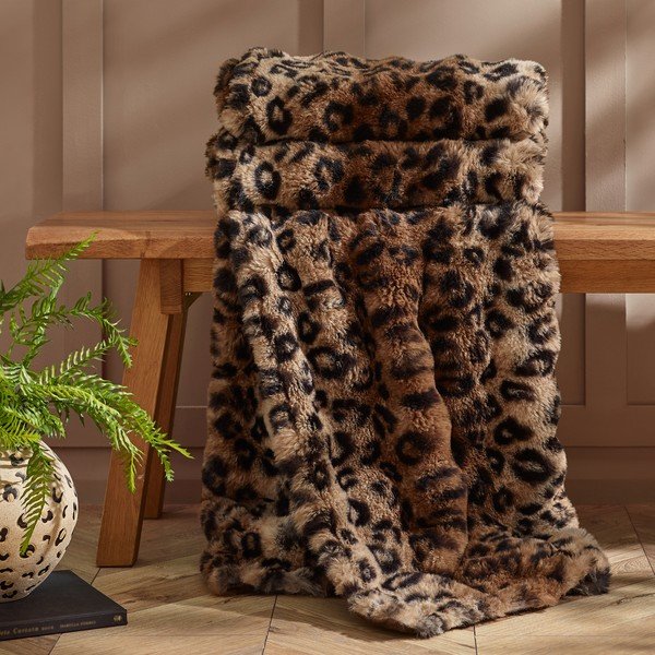 Smeđa deka 130x170 cm Animal Print – Catherine Lansfield-image-1