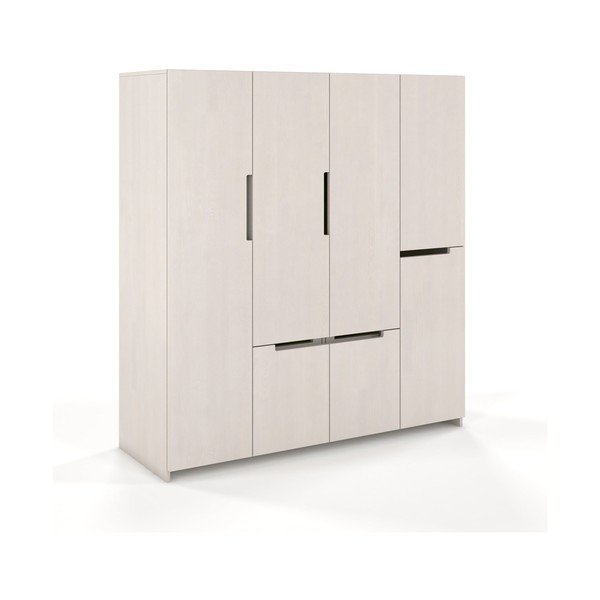 Bijeli ormar od borovine Skandica Bergman, 170 x 180 cm