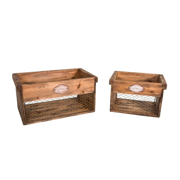 Set od dvije drvene kutije za pohranu Antic Line