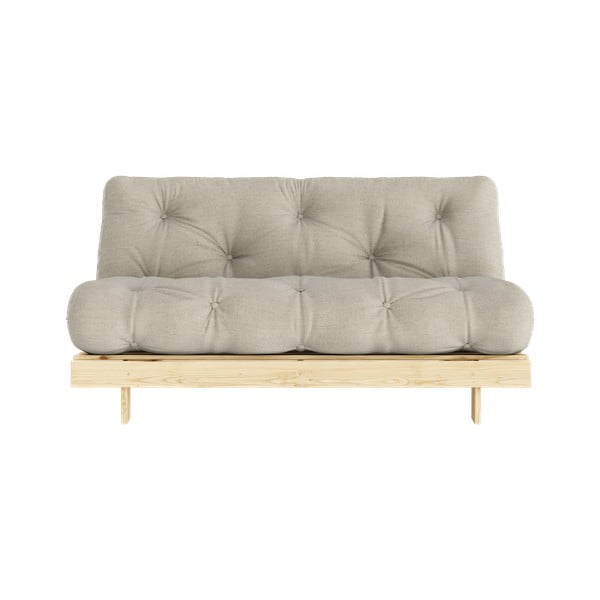 Sivo-bež lanena sklopiva sofa 160 cm Roots – Karup Design-image-3