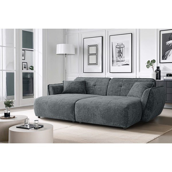 Tamno siva sofa od šenila s ležaljkom 252 cm Nelia Big – Ropez-image-1