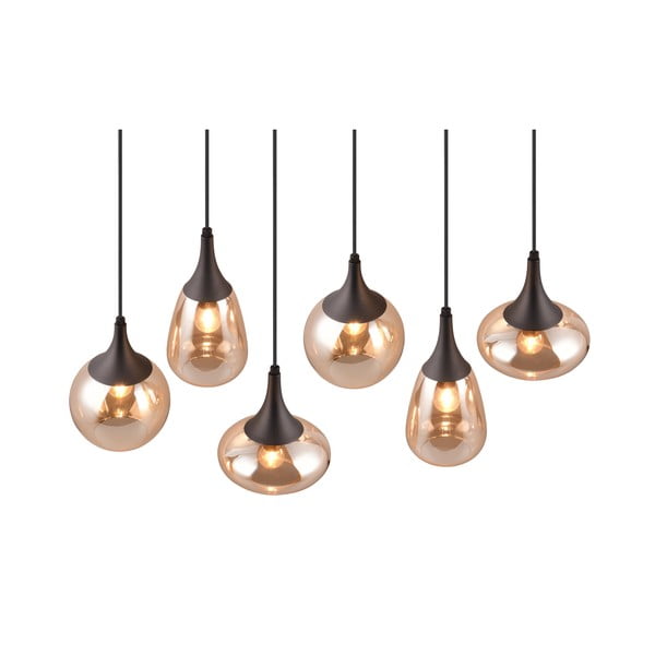 Crna/narančasta viseća svjetiljka sa staklenim sjenilom Lumina – Trio-image-1