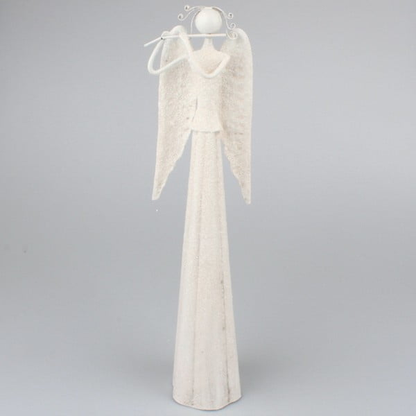 Bijeli metalni anđeo Dakls, visina 11,5 cm